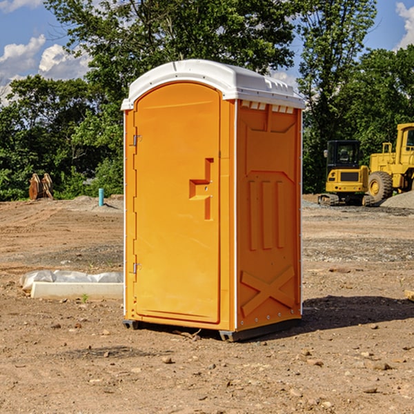 can i customize the exterior of the porta potties with my event logo or branding in Sayre AL